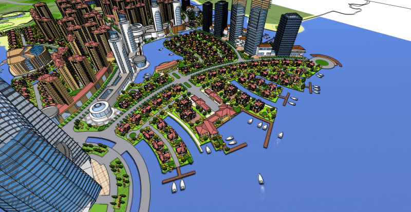 Fashion community planning SketchUp model 3D मॉडल .c4d .max .obj .3ds .fbx .stl .blend 