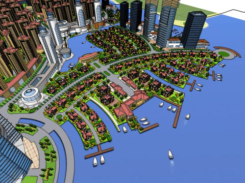 Modello SketchUp per la pianificazione della comunit&agrave; della moda Modello 3D