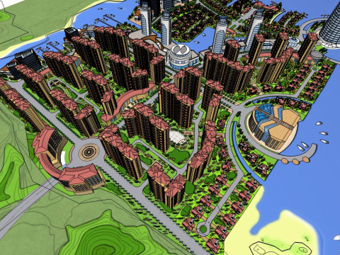 Fashion community planning SketchUp model 3D मॉडल