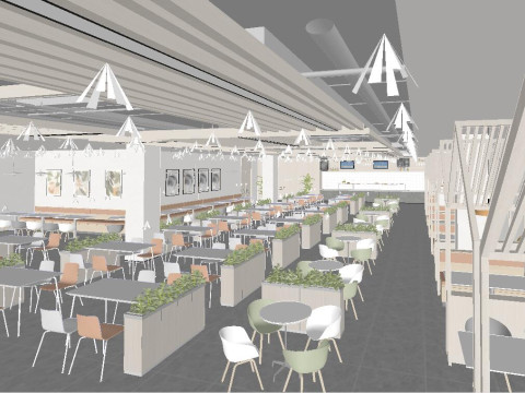 Design of SU precise model for modern canteen seating space Modelo 3D