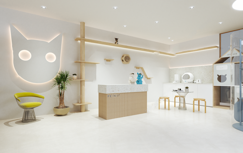 Design of SU Model of Cat Cafe in Modern Pet Shop 3D 模型 .c4d .max .obj .3ds .fbx .stl .blend 