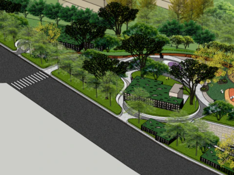 Community Municipal Park Panda IP Landscape Su Model 3D Model