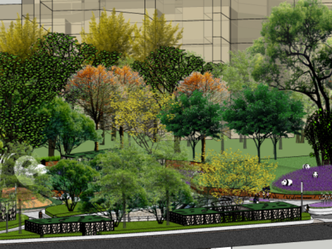 Community Municipal Park Panda IP Landscape Su Model 3D Model