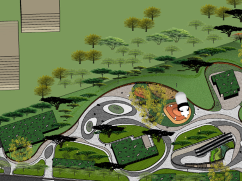 Community Municipal Park Panda IP Landscape Su Model 3D Model