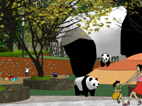 Community Municipal Park Panda IP Landscape Su Model 3D Model