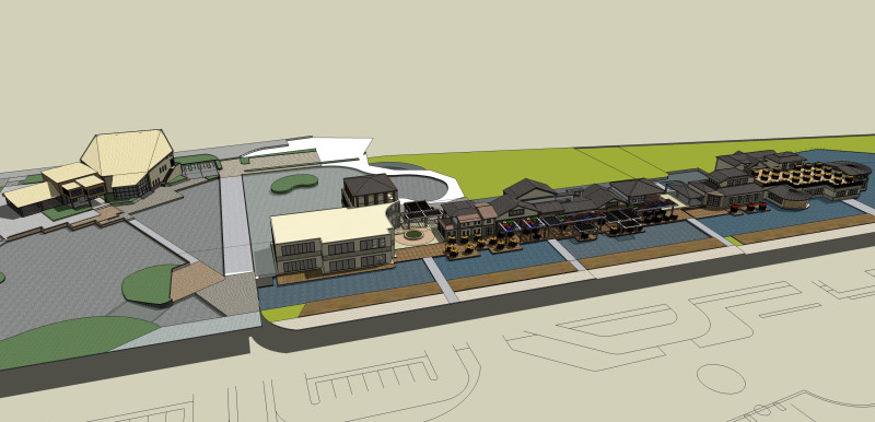 Commercial Street Design SU Model 3D 模型 .c4d .max .obj .3ds .fbx .stl .blend 