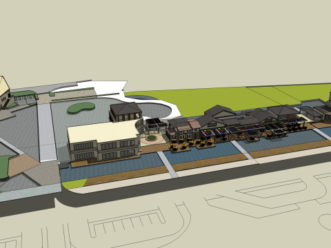 Commercial Street Design SU Model 3D मॉडल