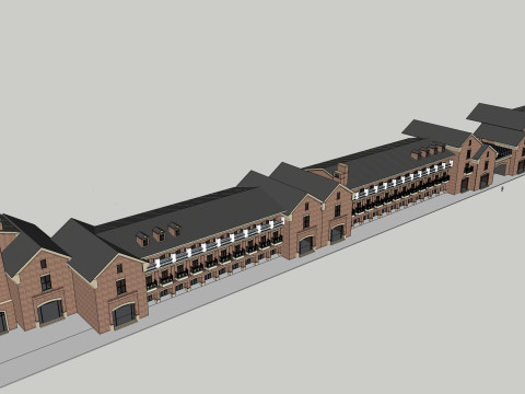 Commercial Street Design SU Model 3D 模型