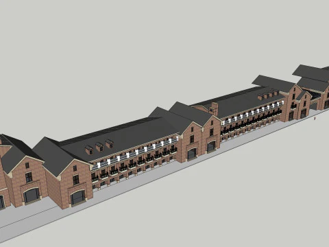 Commercial Street Design SU Model 3D Model