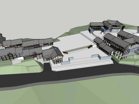 Commercial Street Design SU Model 3D Model