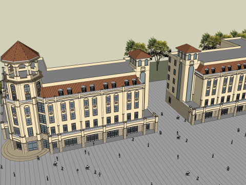 Commercial Street Design SU Model 3D 模型