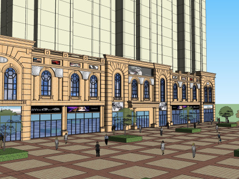 Commercial Street Design SU Model 3D 模型