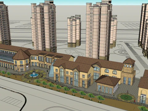 Commercial Street Design SU Model 3D Model