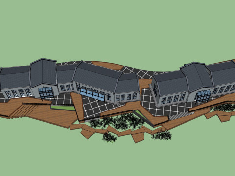 Commercial Street Design SU Model 3D 模型