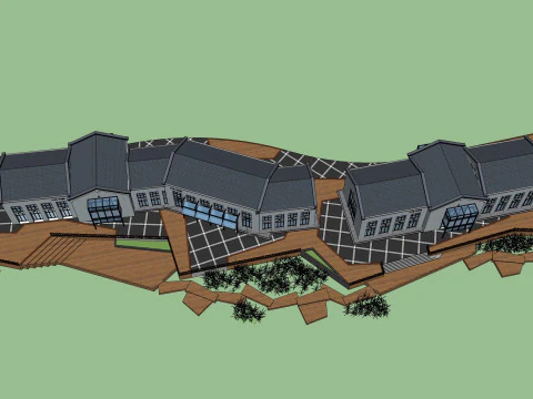 Commercial Street Design SU Model 3D Model