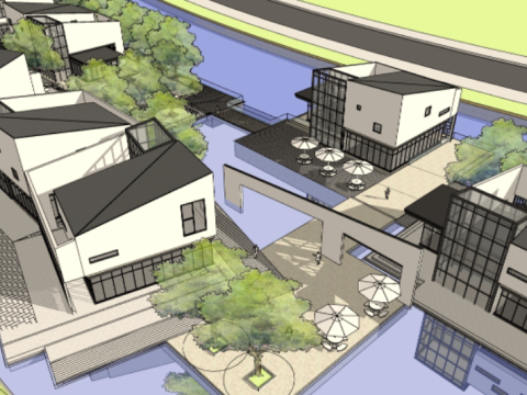 Commercial Street Waterfront Su Architectural Model 3D Modell