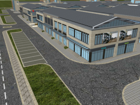 Commercial and trade factory planning building complex su model Model 3D