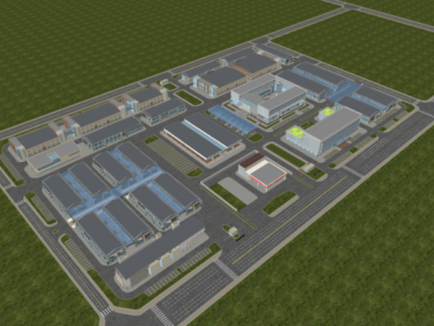Commercial and trade factory planning building complex su model 3D 模型