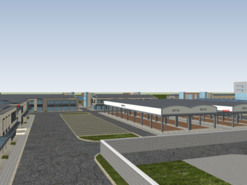 Commercial and trade factory planning building complex su model 3D 模型