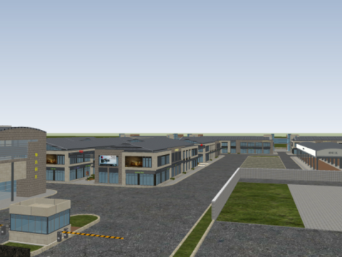 Commercial and trade factory planning building complex su model 3D 模型