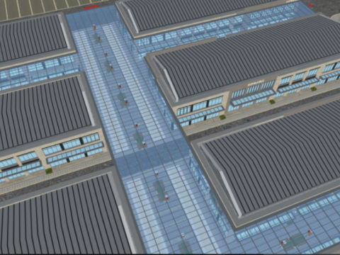 Commercial and trade factory planning building complex su model 3D 模型