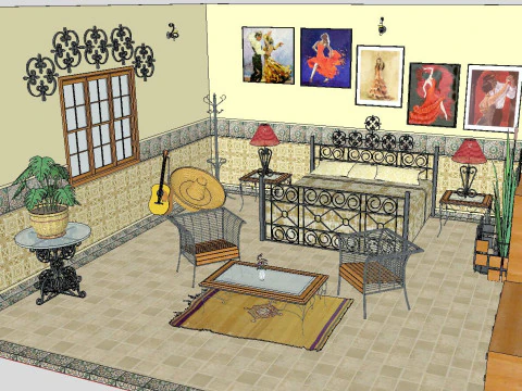 Pobieranie modelu komfortowej sypialni w programie SketchUp Model 3D