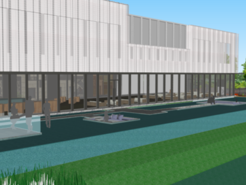 Sketchup model of a demonstration area and villa building 3D Model