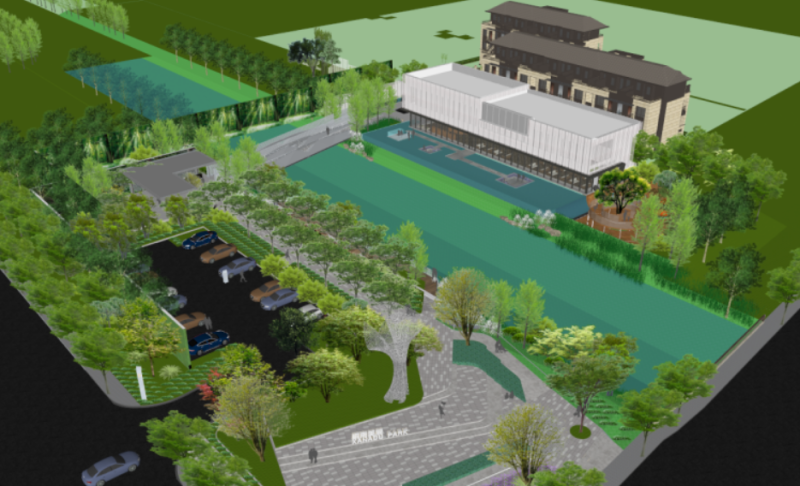 Sketchup model of a demonstration area and villa building 3D Model .c4d .max .obj .3ds .fbx .stl .blend 