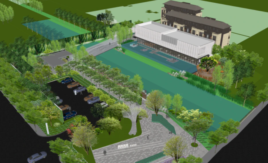 Sketchup model of a demonstration area and villa building 3D Model .c4d .max .obj .3ds .fbx .stl .blend