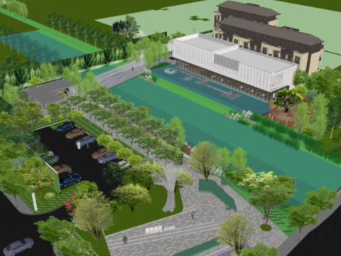 Sketchup model of a demonstration area and villa building Model 3D