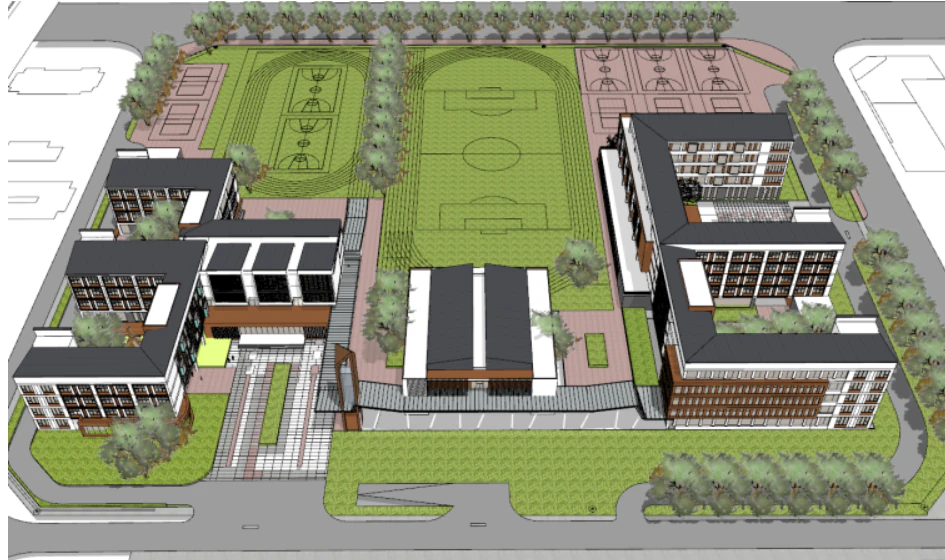 Primary and junior high school bidding plan 3D Model .c4d .max .obj .3ds .fbx .stl .blend