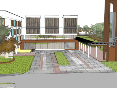 Primary and junior high school bidding plan 3D Model