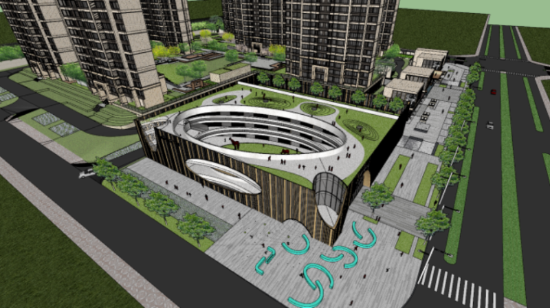 Central Park commercialkindergartenhigh-rise SU model Modello 3D .c4d .max .obj .3ds .fbx .stl .blend