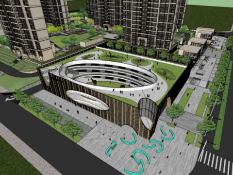 Central Park commercialkindergartenhigh-rise SU model 3D Model