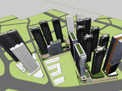 Modern complex woongebouw SU-model 3D Model