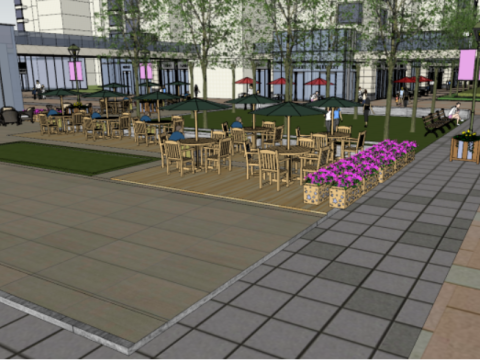 Modern complexresidential building SU model 3D Model