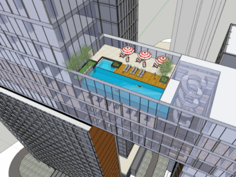 Modern complexresidential building SU model 3D Model