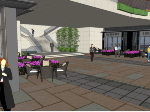 Modern complexresidential building SU model 3D Model