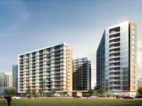 Modern style ground floor commercialhotel apartment building SU model 3D Model