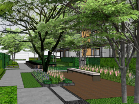 Modern Light Luxury Elegant Enjoyment Landscape Area Su Exquisite Model 3D Model