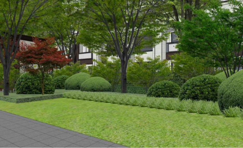 Landscape Design of Modern Style Residential Areas 3D Model .c4d .max .obj .3ds .fbx .stl .blend 