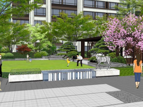 Landscape Design of Modern Style Residential Areas Modello 3D
