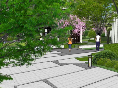 Landscape Design of Modern Style Residential Areas 3D Model