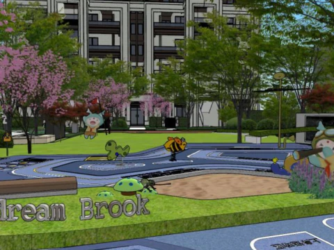 Landscape Design of Modern Style Residential Areas 3D Model