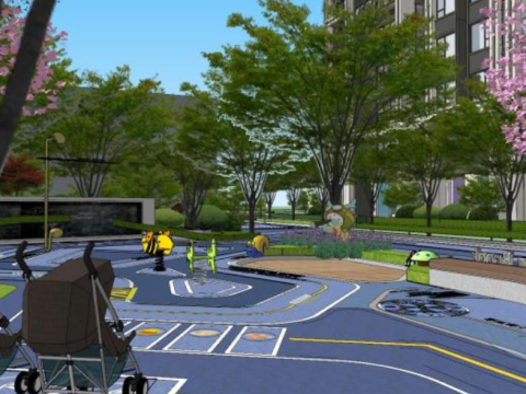 Landscape Design of Modern Style Residential Areas Modello 3D