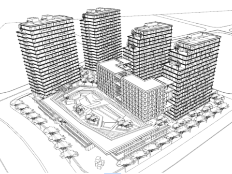 Modern rental housingcommercial bidding building SU model 3D Modell