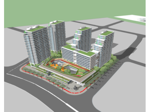 Modern rental housingcommercial bidding building SU model 3D Modell