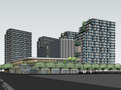 Modern rental housingcommercial bidding building SU model 3D Modell
