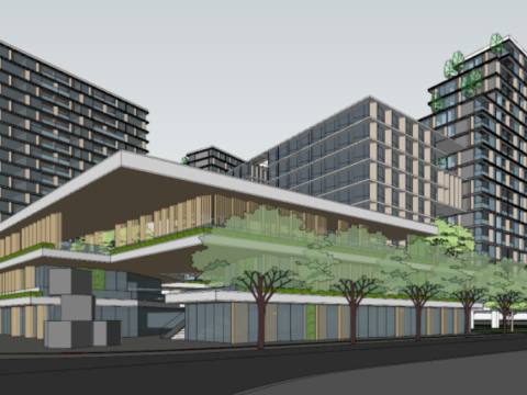 Modern rental housingcommercial bidding building SU model 3D Modell
