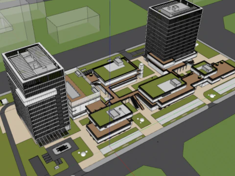 आधुनिक वाणिज्यिक परिसर अंतर्राष्ट्रीय होटल भवन एसयू मॉडल 3D मॉडल